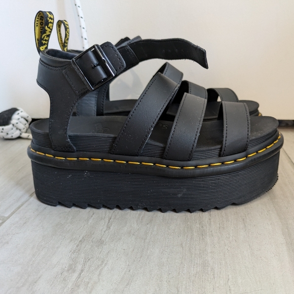 Dr. Martens Black Platform Blaire Sandals - Picture 1 of 6